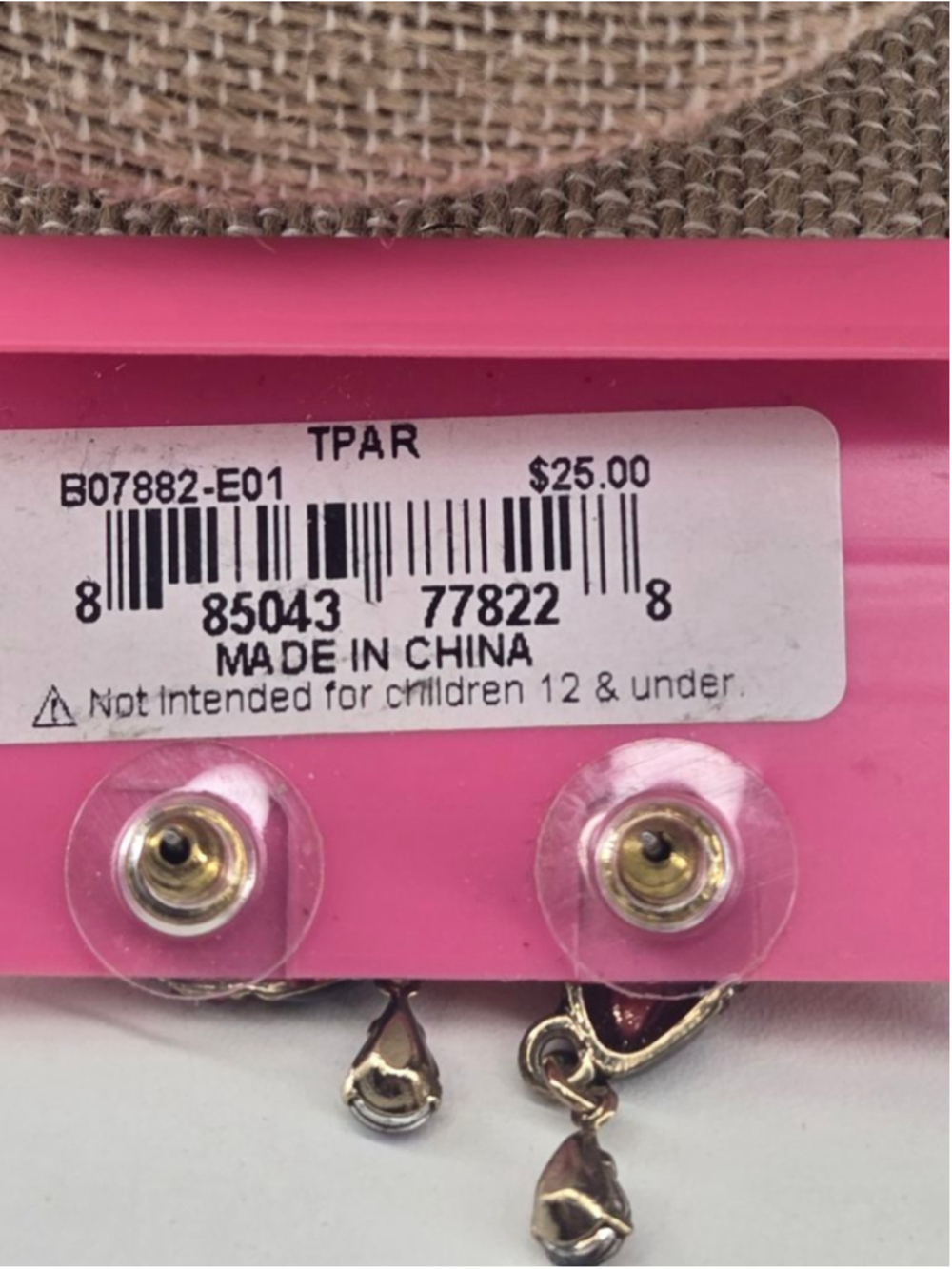 NWT Betsey Johnson Earrings Chocolate Dipped Strawberry Post Dangle Red Crystal - Picture 3 of 8